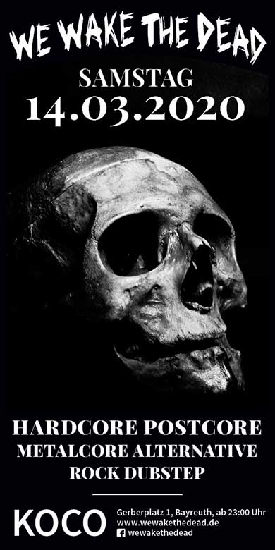 We Wake The Dead Flyer für das Event am 14.03.2019
